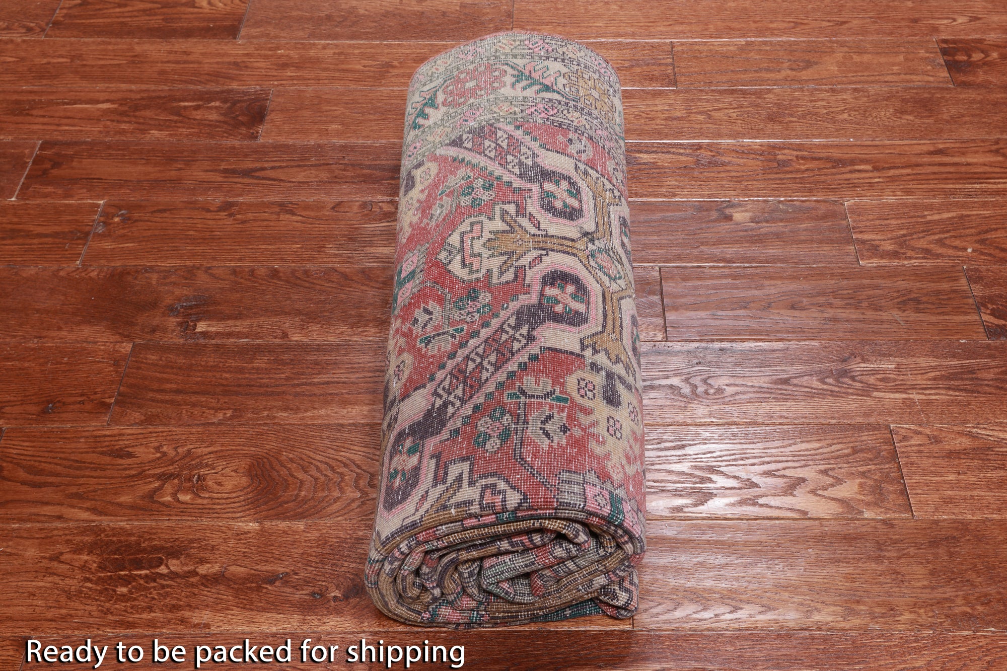 Red Vintage Persian Hand Knotted Wool Rug - 5' 0" X 10' 4"