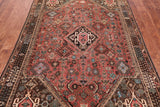 Rust Vintage Persian Shiraz Handmade Wool On Wool Rug - 5' 0" X 7' 11"
