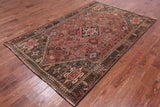 Rust Vintage Persian Shiraz Handmade Wool On Wool Rug - 5' 0" X 7' 11"