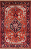 Rust Vintage Persian Heriz Serapi Handmade Wool Rug - 4' 11" X 7' 9"
