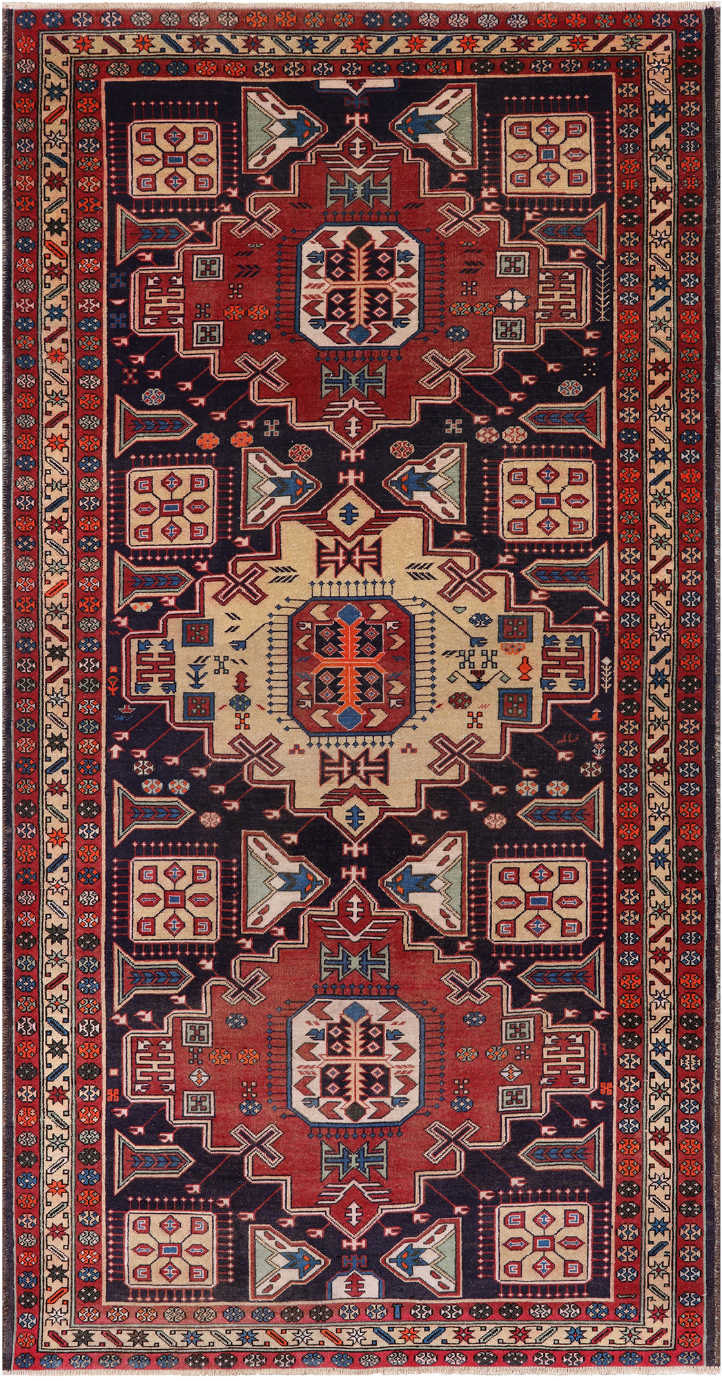 Vintage Persian Hand Knotted Wool Rug - 5' 0" X 9' 8"