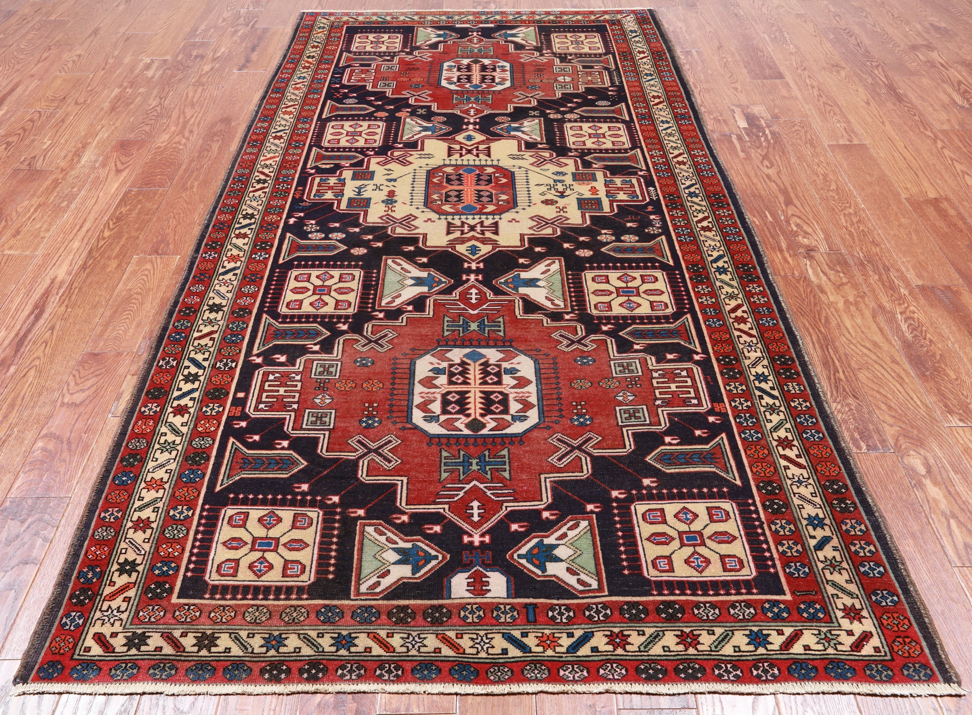 Vintage Persian Hand Knotted Wool Rug - 5' 0" X 9' 8"
