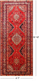 Red Vintage Persian Hand-Knotted Wool Rug - 4' 7" X 10' 10"