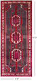 Grey Vintage Persian Handmade Wool Runner Rug - 4' 4" X 10' 3"