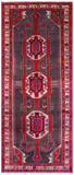 Grey Vintage Persian Handmade Wool Runner Rug - 4' 4" X 10' 3"