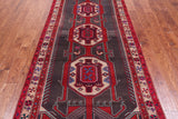 Grey Vintage Persian Handmade Wool Runner Rug - 4' 4" X 10' 3"