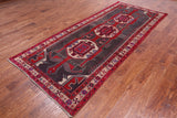 Grey Vintage Persian Handmade Wool Runner Rug - 4' 4" X 10' 3"