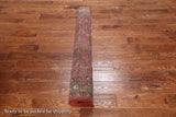 Red Vintage Persian Hand Knotted Wool Runner Rug - 4' 4" X 10' 10"