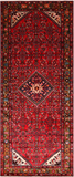 Red Vintage Persian Hand Knotted Wool Runner Rug - 4' 4" X 10' 10"