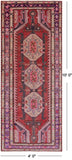 Red Vintage Persian Hand-Knotted Wool Runner Rug - 4' 0" X 10' 0"