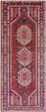 Red Vintage Persian Hand-Knotted Wool Runner Rug - 4' 0" X 10' 0"