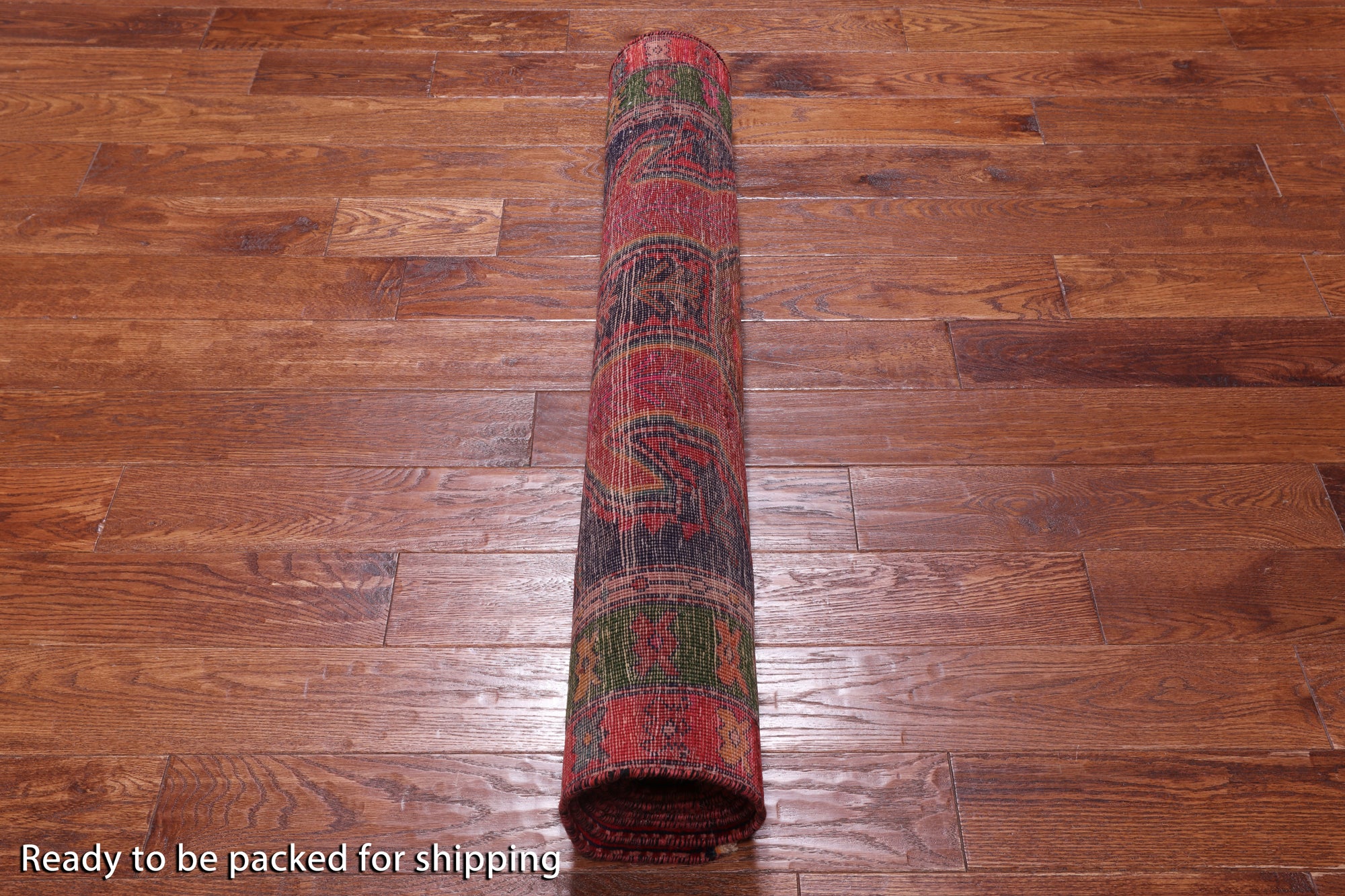 Navy Blue Vintage Persian Hand Knotted Wool Runner Rug - 3' 10" X 9' 3"