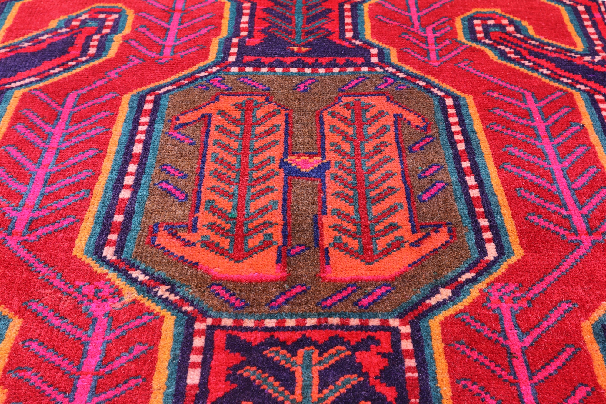 Navy Blue Vintage Persian Hand Knotted Wool Runner Rug - 3' 10" X 9' 3"
