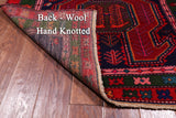 Navy Blue Vintage Persian Hand Knotted Wool Runner Rug - 3' 10" X 9' 3"