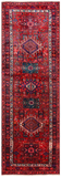 Red Vintage Persian Heriz Serapi Handmade Wool Runner Rug - 3' 6" X 10' 1"