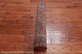 Red Vintage Persian Heriz Serapi Handmade Wool Runner Rug - 3' 6" X 10' 1"