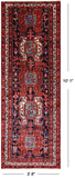 Navy Blue Vintage Persian Hand Knotted Wool Runner Rug - 3' 8" X 10' 1"