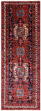Navy Blue Vintage Persian Hand Knotted Wool Runner Rug - 3' 8" X 10' 1"