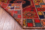 Red Vintage Persian Handmade Wool Runner Rug - 3' 3" X 11' 8"