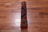 Red Vintage Persian Handmade Wool Runner Rug - 3' 3" X 11' 8"