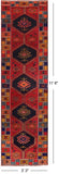 Red Vintage Persian Handmade Wool Runner Rug - 3' 3" X 11' 8"