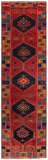 Red Vintage Persian Handmade Wool Runner Rug - 3' 3" X 11' 8"