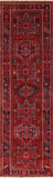 Red Vintage Persian Heriz Serapi Handmade Wool Runner Rug - 3' 2" X 10' 4"