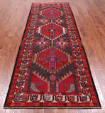 Brown Vintage Persian Handmade Wool Runner Rug - 3' 10" X 10' 5"