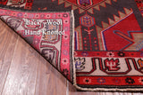 Brown Vintage Persian Handmade Wool Runner Rug - 3' 10" X 10' 5"