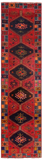 Red Vintage Persian Hand-Knotted Wool Runner Rug - 3' 5" X 13' 6"