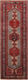 Brown Vintage Persian Hand-Knotted Wool Runner Rug - 3' 3" X 9' 8"