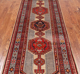 Brown Vintage Persian Hand-Knotted Wool Runner Rug - 3' 3" X 9' 8"