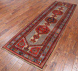 Brown Vintage Persian Hand-Knotted Wool Runner Rug - 3' 3" X 9' 8"