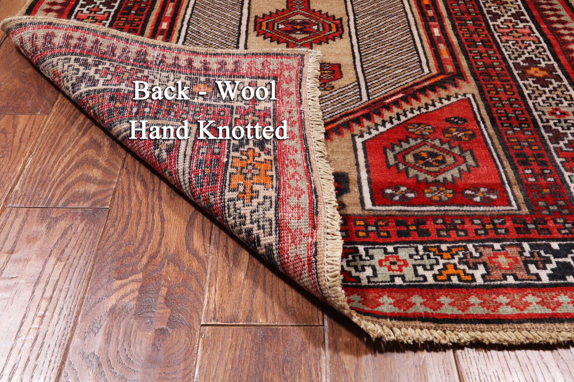 Brown Vintage Persian Hand-Knotted Wool Runner Rug - 3' 3" X 9' 8"