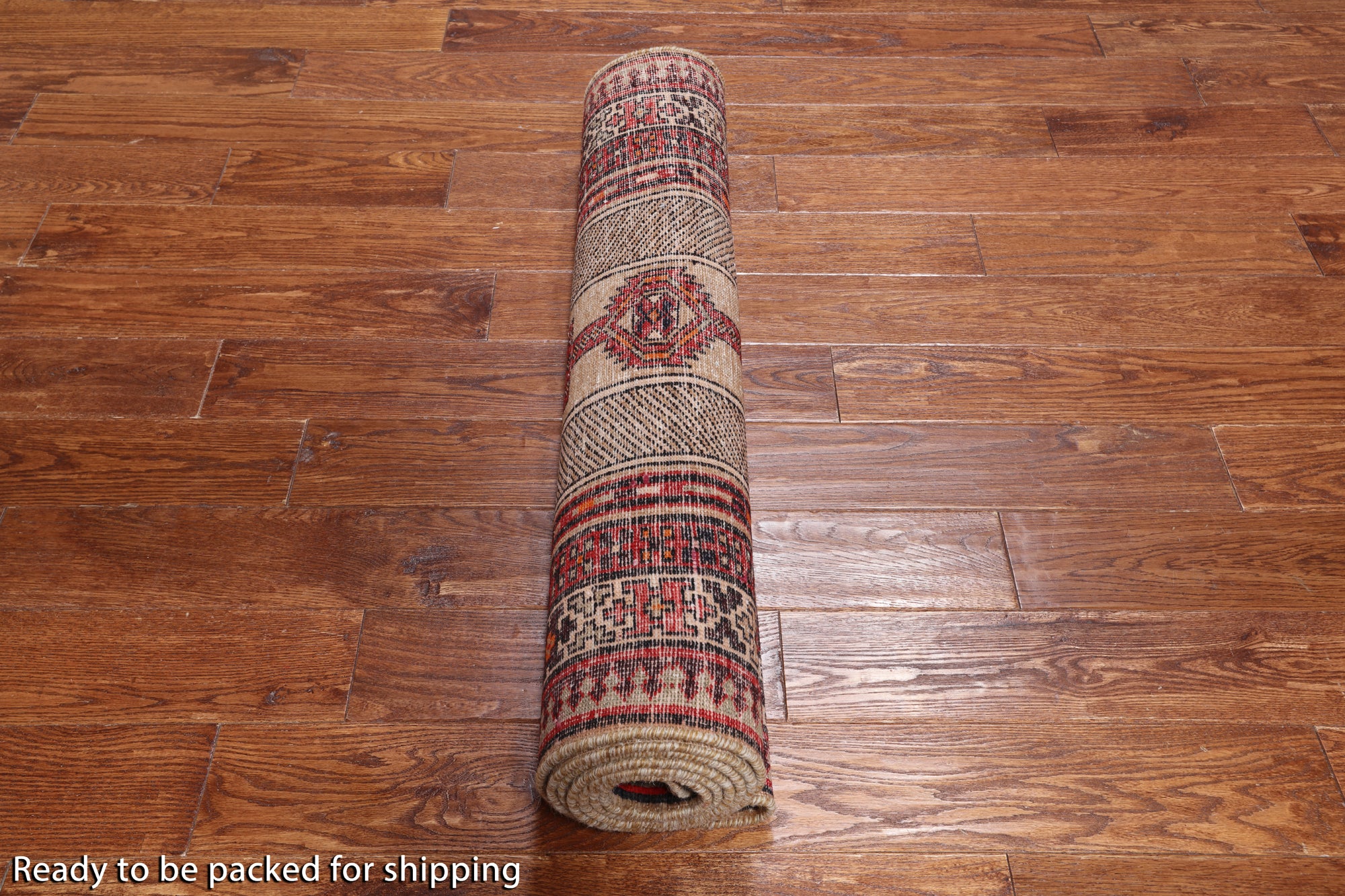 Brown Vintage Persian Hand-Knotted Wool Runner Rug - 3' 3" X 9' 8"