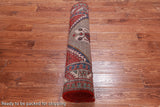 Red Vintage Persian Handmade Wool Runner Rug - 3' 4" X 11' 5"