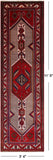 Red Vintage Persian Handmade Wool Runner Rug - 3' 4" X 11' 5"