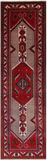Red Vintage Persian Handmade Wool Runner Rug - 3' 4" X 11' 5"