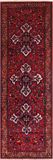 Red Vintage Persian Hand-Knotted Wool Runner Rug - 3' 7" X 10' 10"