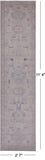 Ivory Peshawar Washed Out Handmade Wool Runner Rug - 2' 7" X 11' 4"