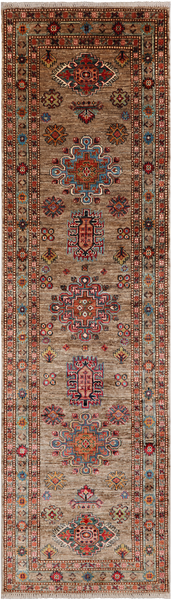 Super Kazak Handmade Wool Runner Rug - 2' 8" X 9' 3"