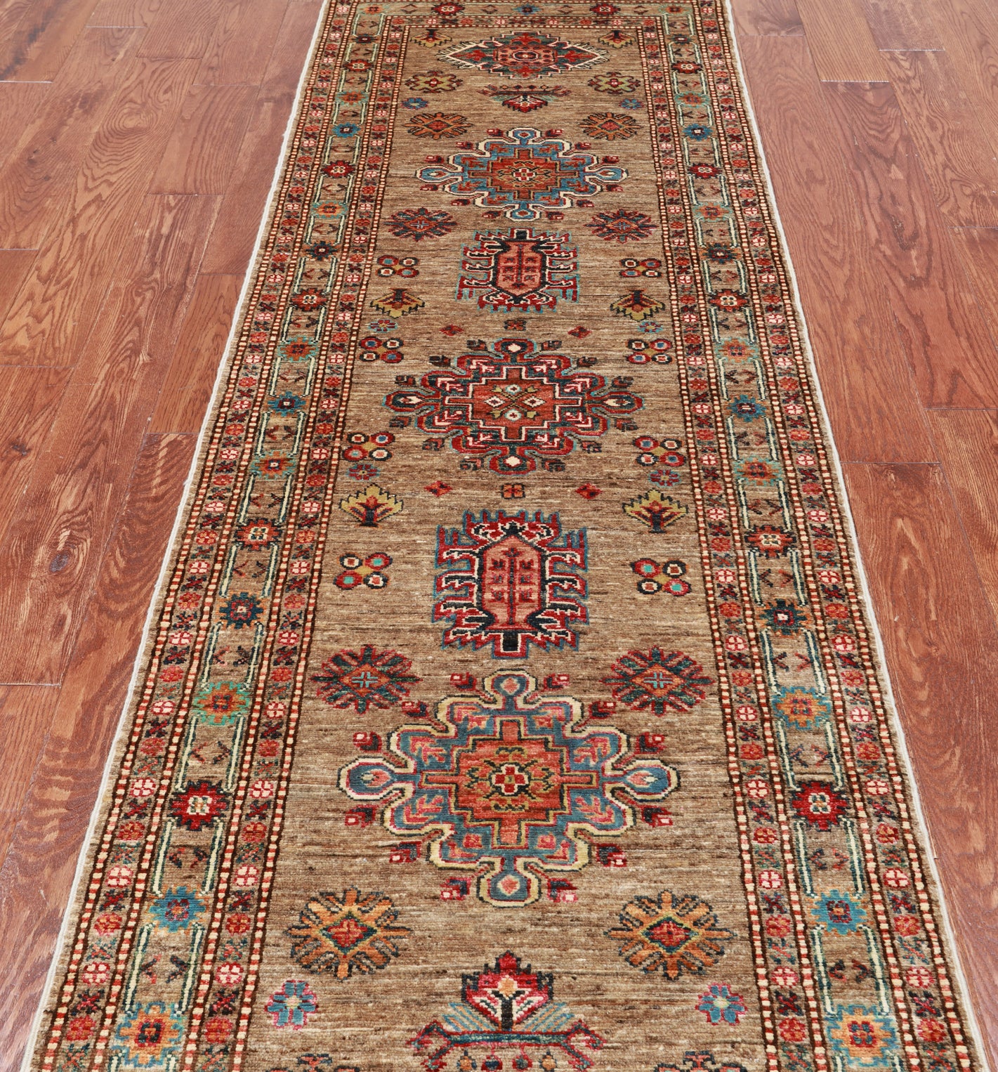 Super Kazak Handmade Wool Runner Rug - 2' 8" X 9' 3"