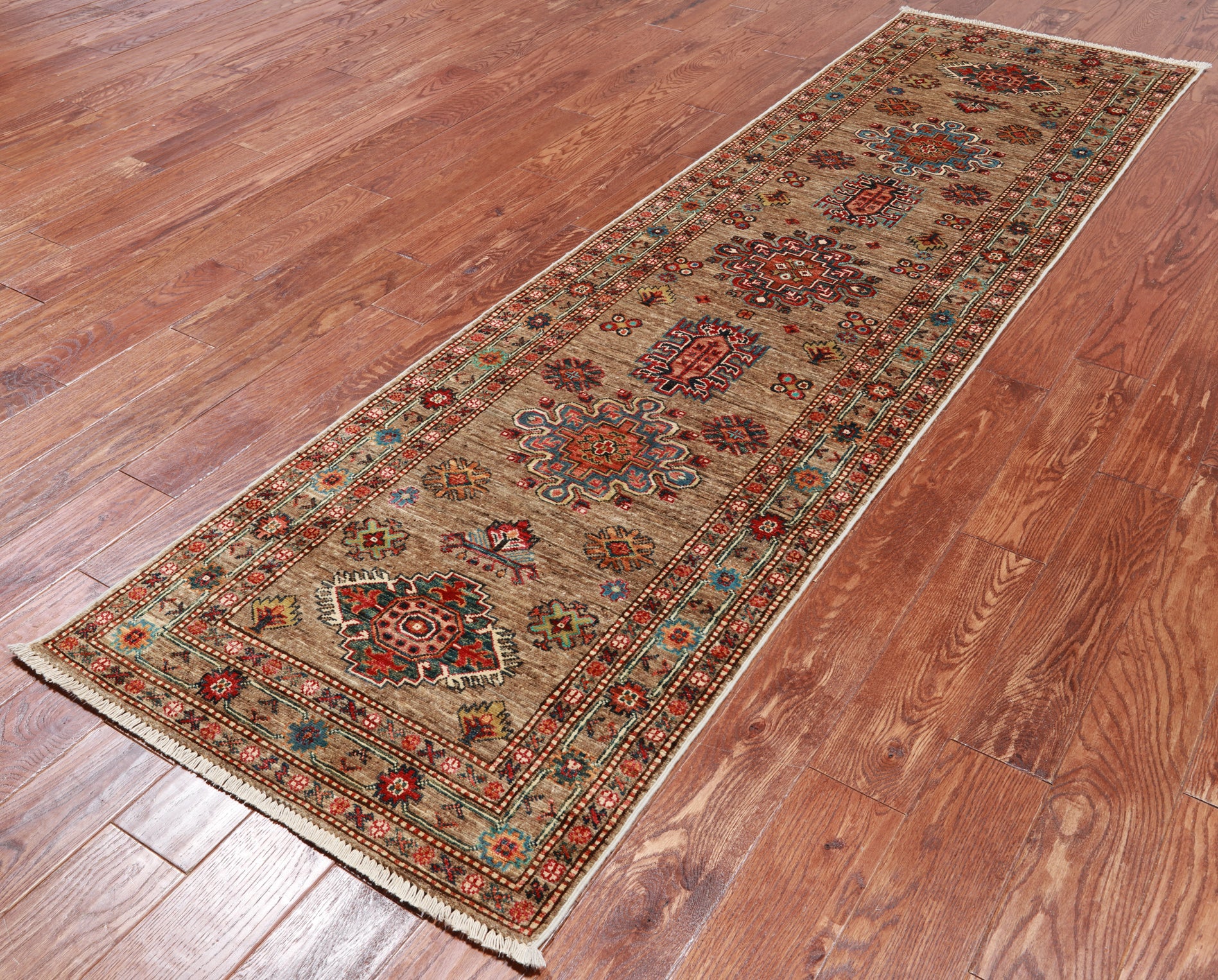 Super Kazak Handmade Wool Runner Rug - 2' 8" X 9' 3"