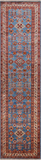 Blue Super Kazak Handmade Wool Runner Rug - 2' 6" X 9' 9"