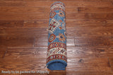 Blue Super Kazak Handmade Wool Runner Rug - 2' 6" X 9' 9"