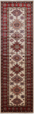 Ivory Super Kazak Handmade Wool Runner Rug - 2' 9" X 9' 5"