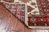 Ivory Super Kazak Handmade Wool Runner Rug - 2' 9" X 9' 5"