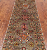Super Kazak Handmade Wool Runner Rug - 2' 7" X 9' 6"