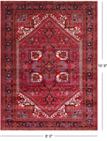Red Vintage Persian Heriz Serapi Hand Knotted Wool Rug - 8' 0" X 10' 9"
