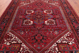 Red Vintage Persian Heriz Serapi Hand Knotted Wool Rug - 8' 0" X 10' 9"